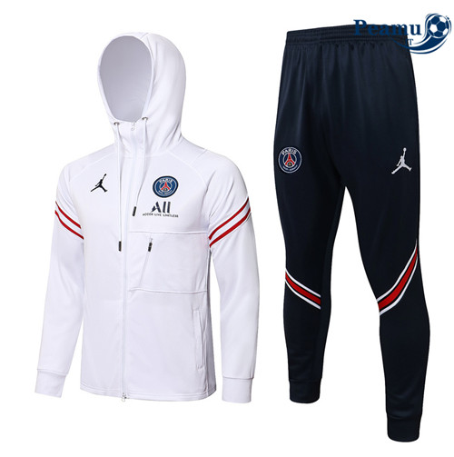 Tuta Calcio - Felpa con cappuccio Jordan PSG Blanc 2022-2023