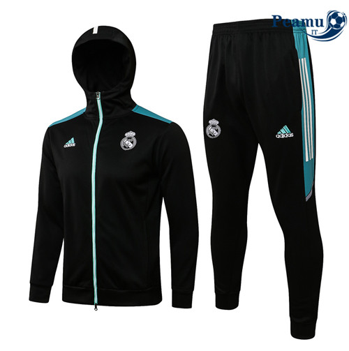 Tuta Calcio - Felpa con cappuccio Real Madrid Noir/Bleu 2022-2023