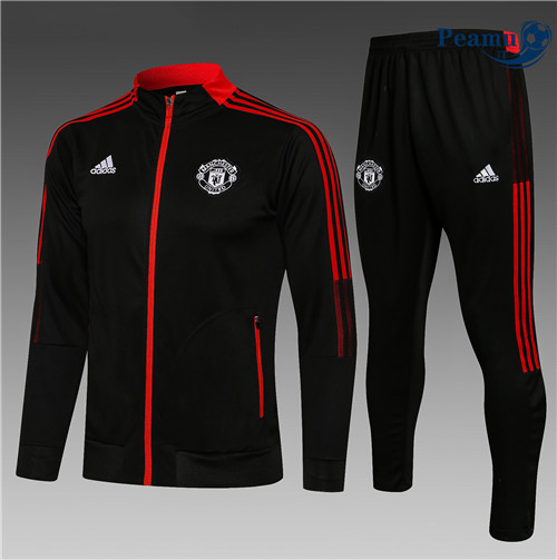 Tuta Calcio - Giacca Bambino Manchester United Noir Col Haut 2022-2023