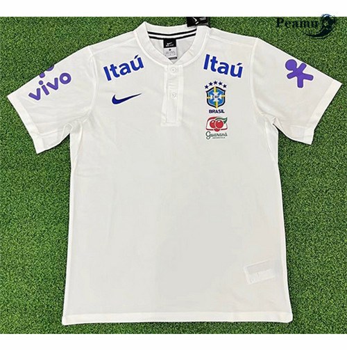 Maglia Calcio Brasile Formazione Bianco 2022-2023