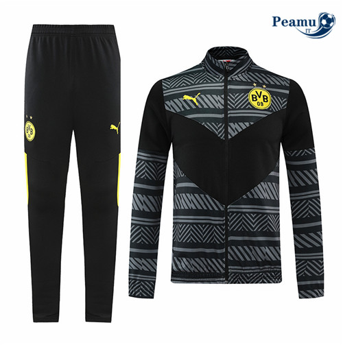 Tuta Calcio - Giacca Borussia Dortmund Nero Grigio 2022-2023 pit026