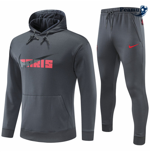 Tuta Calcio - Felpa con cappuccio Paris PSG Grigio 2022-2023 pit032