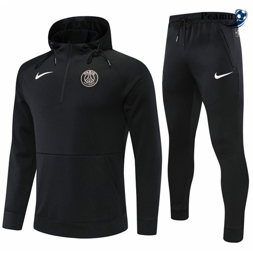 Tuta Calcio - Felpa con cappuccio Paris PSG Nero 2022-2023 pit034