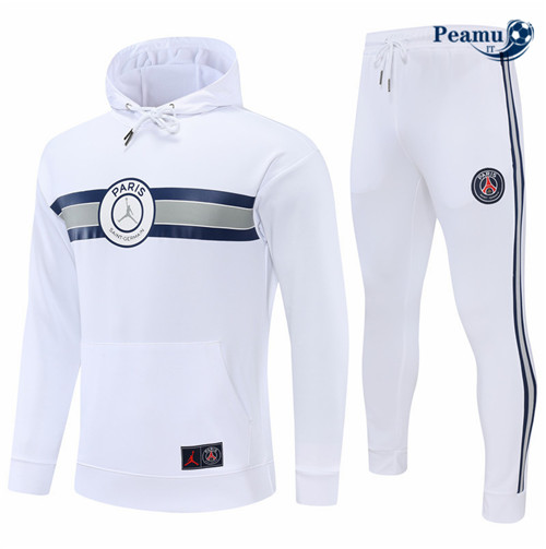Tuta Calcio - Felpa con cappuccio Paris PSG Bianco 2022-2023 pit036