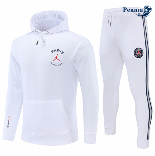 Tuta Calcio - Felpa con cappuccio Paris PSG Bianco 2022-2023 pit041