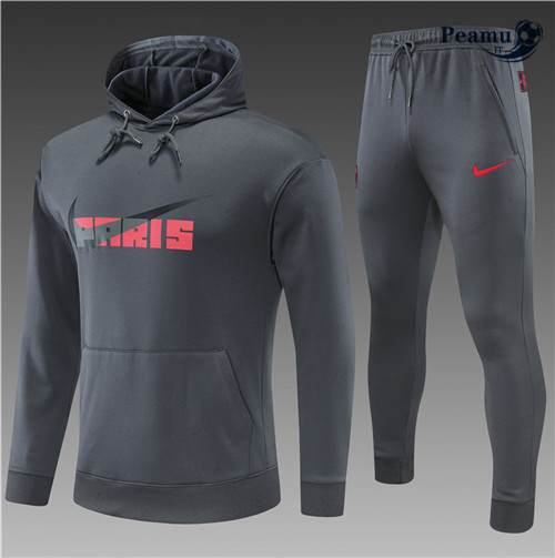 Tuta Calcio - Felpa con cappuccio Bambino Paris PSG Grigio 2022-2023 pit062