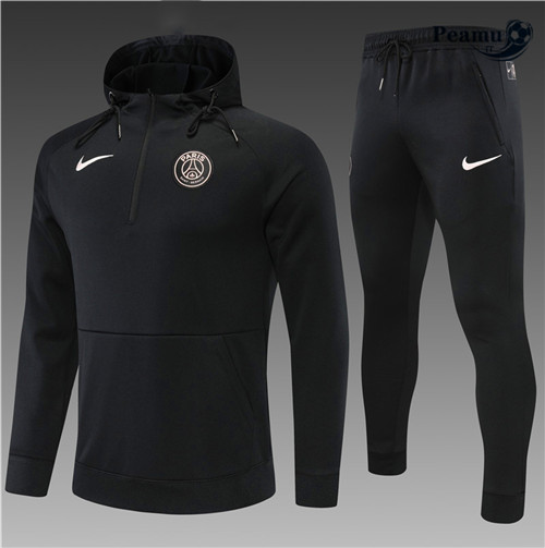 Tuta Calcio - Felpa con cappuccio Bambino Paris PSG Nero 2022-2023 pit065