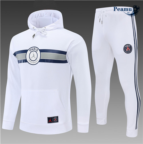 Tuta Calcio - Felpa con cappuccio Bambino Paris PSG Bianco 2022-2023 pit067