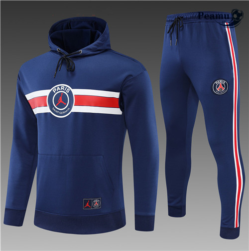 Tuta Calcio - Felpa con cappuccio Bambino Paris PSG blu navy 2022-2023 pit068