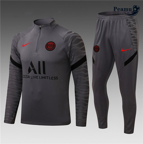Tuta Calcio Bambino Paris PSG Nero/Grigio 2022-2023 pit073
