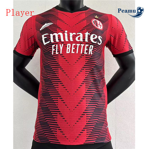 peamu Maglia Calcio Player AC Milan Rosso/Nero 2023-2024 PA2380