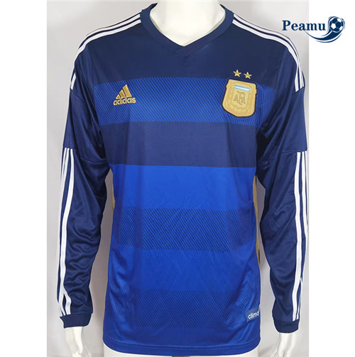 peamu Maglia Calcio Classico Maglie Argentina Seconda Manica lunga 2014-2015 PA2220
