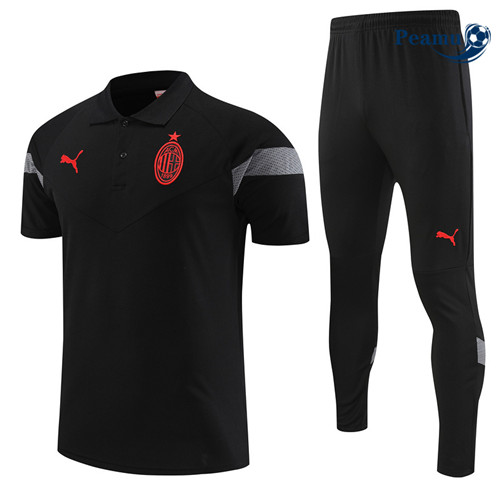 peamu Maglia Calcio Kit Maglia Formazione AC Milan + Pantaloni Nero 2022-2023 PA2598