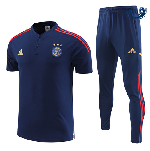 peamu Maglia Calcio Kit Maglia Formazione Ajax Polo + Pantaloni Blu 2022-2023 PA2437