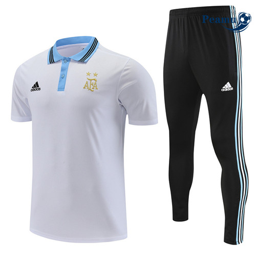 peamu Maglia Calcio Kit Maglia Formazione Argentina + Pantaloni Bianco 2022-2023 PA2506