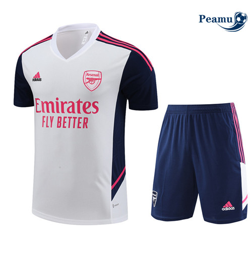 peamu Maglia Calcio Kit Maglia Formazione Arsenal Bambino + Pantaloncini Bianco 2022-2023 PA2555