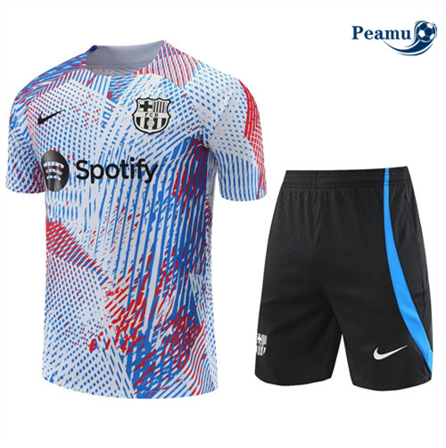 peamu Maglia Calcio Kit Maglia Formazione Barcellona + Pantaloncini Blu 2022-2023 PA2455