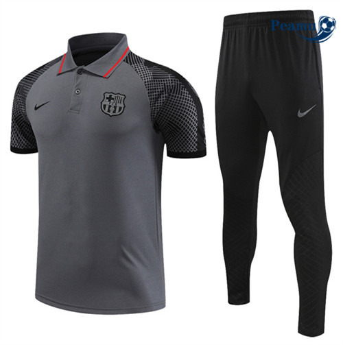 peamu Maglia Calcio Kit Maglia Formazione Barcellona + Pantaloni Grigio 2022-2023 PA2456