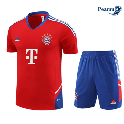 peamu Maglia Calcio Kit Maglia Formazione Bayern Monaco + Pantaloncini Rosso 2022-2023 PA2443