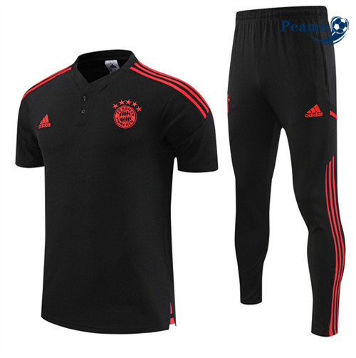 peamu Maglia Calcio Kit Maglia Formazione Bayern Monaco + Pantaloni Nero 2022-2023 PA2446