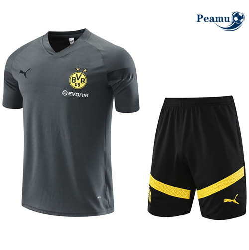 peamu Maglia Calcio Kit Maglia Formazione Borussia Dortmund + Pantaloncini Grigio 2022-2023 PA2447