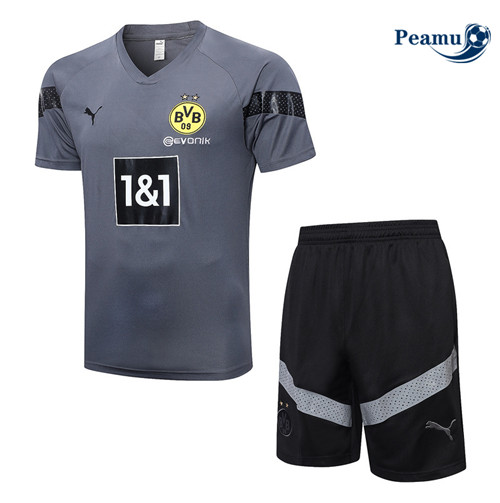 peamu Maglia Calcio Kit Maglia Formazione Borussia Dortmund + Pantaloncini Grigio 2022-2023 PA2449