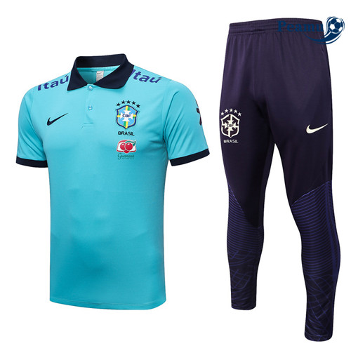 peamu Maglia Calcio Kit Maglia Formazione Brasile + Pantaloni Blu 2022-2023 PA2520