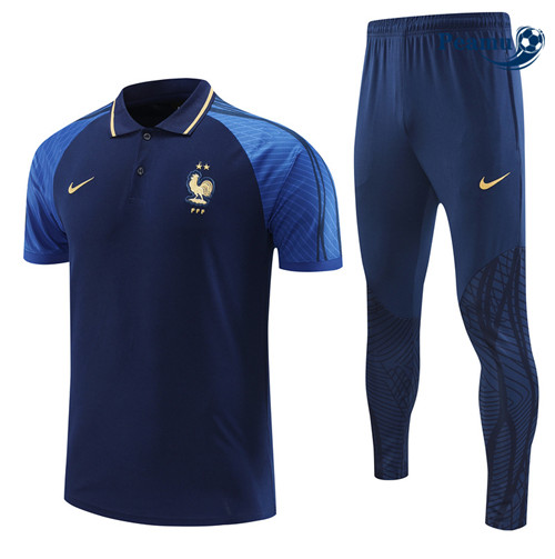 peamu Maglia Calcio Kit Maglia Formazione Francia + Pantaloni Blu 2022-2023 PA2535