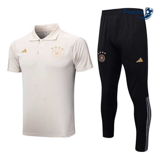 peamu Maglia Calcio Kit Maglia Formazione Germania Polo + Pantaloni abricot 2022-2023 PA2494