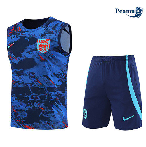 peamu Maglia Calcio Kit Maglia Formazione Inghilterra Canotta + Pantaloncini Blu 2022-2023 PA2499