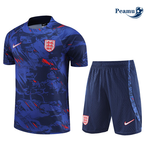 peamu Maglia Calcio Kit Maglia Formazione Inghilterra + Pantaloncini Blu 2023-2024 PA2502