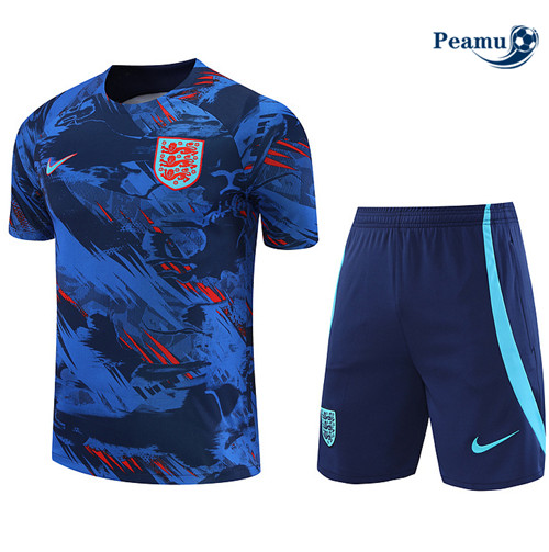 peamu Maglia Calcio Kit Maglia Formazione Inghilterra + Pantaloncini Blu 2022-2023 PA2503