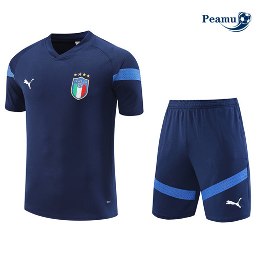 peamu Maglia Calcio Kit Maglia Formazione Italia + Pantaloncini Blu 2022-2023 PA2538