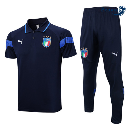 peamu Maglia Calcio Kit Maglia Formazione Italia Polo + Pantaloni Blu 2022-2023 PA2539
