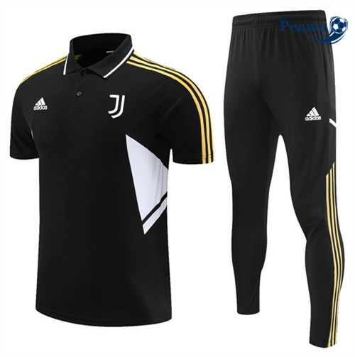 peamu Maglia Calcio Kit Maglia Formazione Juventus Polo + Pantaloni Nero 2022-2023 PA2604