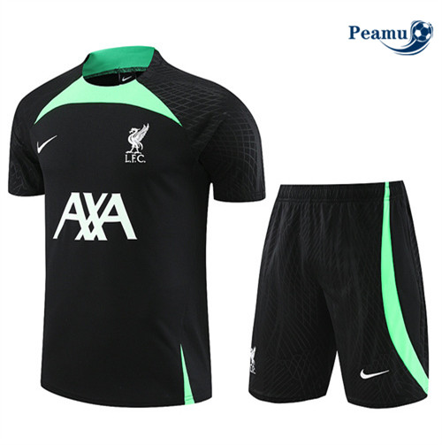 peamu Maglia Calcio Kit Maglia Formazione Liverpool + Pantaloncini Nero 2023-2024 PA2569