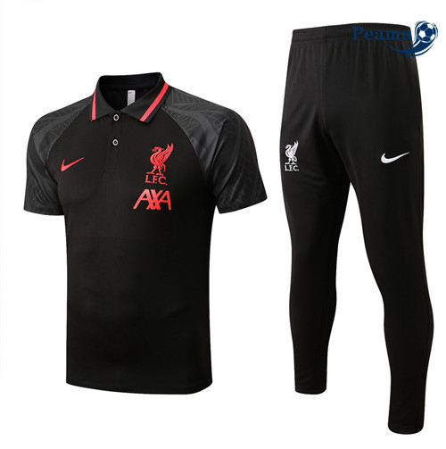peamu Maglia Calcio Kit Maglia Formazione Liverpool + Pantaloni Nero 2022-2023 PA2575