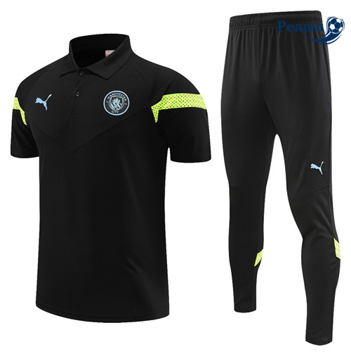 peamu Maglia Calcio Kit Maglia Formazione Manchester City + Pantaloni Nero 2022-2023 PA2584