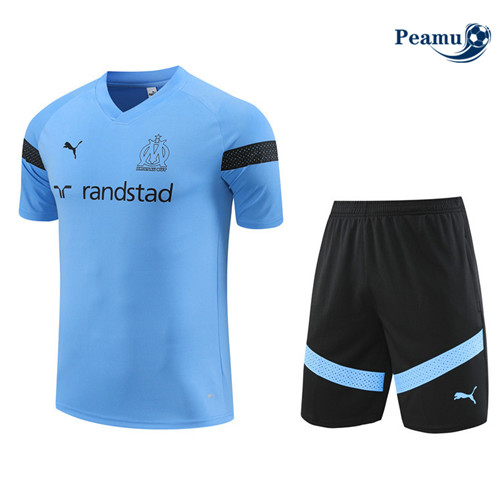 peamu Maglia Calcio Kit Maglia Formazione Marsiglia + Pantaloncini Blu 2022-2023 PA2468