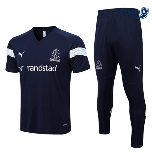 peamu Maglia Calcio Kit Maglia Formazione Marsiglia + Pantaloni Blu 2022-2023 PA2475