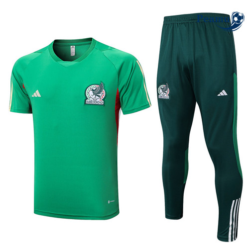 peamu Maglia Calcio Kit Maglia Formazione Messico polo + Pantaloni vert 2023-2024 PA2545
