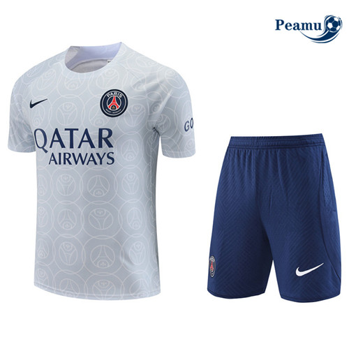 peamu Maglia Calcio Kit Maglia Formazione Paris PSG + Pantaloncini Bianco 2022-2023 PA2479