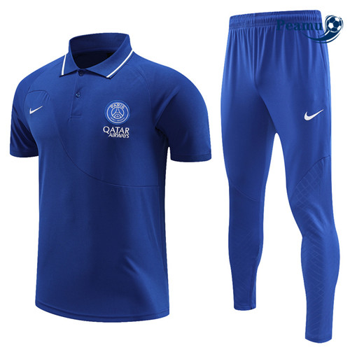 peamu Maglia Calcio Kit Maglia Formazione Paris PSG Polo + Pantaloni Blu 2022-2023 PA2485