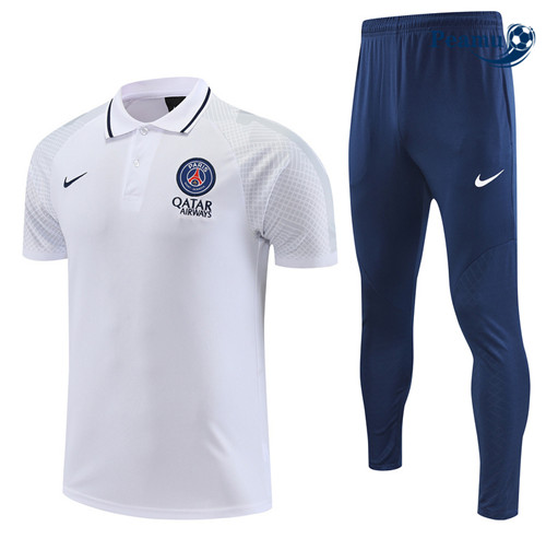peamu Maglia Calcio Kit Maglia Formazione Paris PSG + Pantaloni Bianco 2022-2023 PA2487