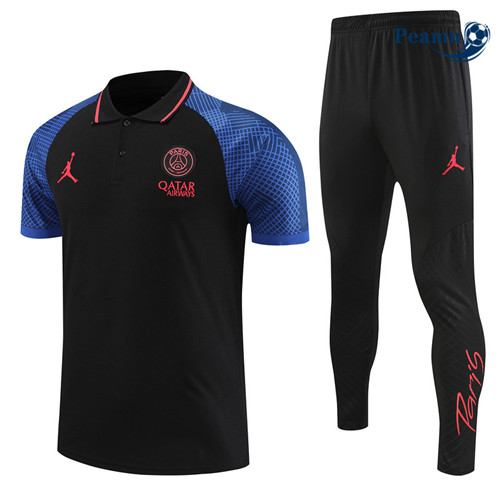 peamu Maglia Calcio Kit Maglia Formazione Paris PSG + Pantaloni Nero 2022-2023 PA2489