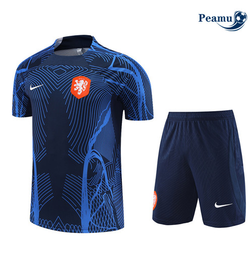 peamu Maglia Calcio Kit Maglia Formazione Paesi Bassi + Pantaloncini Blu 2022-2023 PA2548