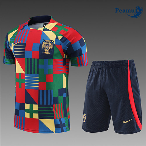 peamu Maglia Calcio Kit Maglia Formazione Portogallo + Pantaloncini Blu 2023-2024 PA2549