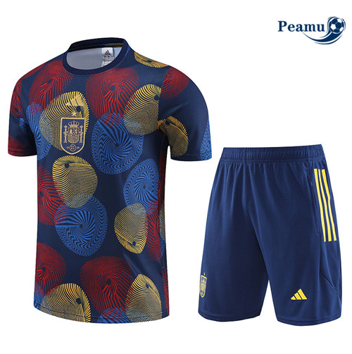 peamu Maglia Calcio Kit Maglia Formazione Spagna + Pantaloncini Blu 2023-2024 PA2527