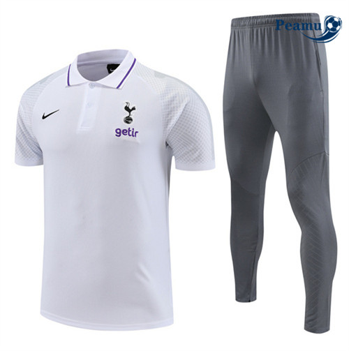 peamu Maglia Calcio Kit Maglia Formazione Tottenham Hotspur Polo + Pantaloni Bianco 2022-2023 PA2594