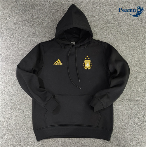 peamu Maglia Calcio Giacca Con Cappuccio Argentina Nero 2022-2023 PA2921